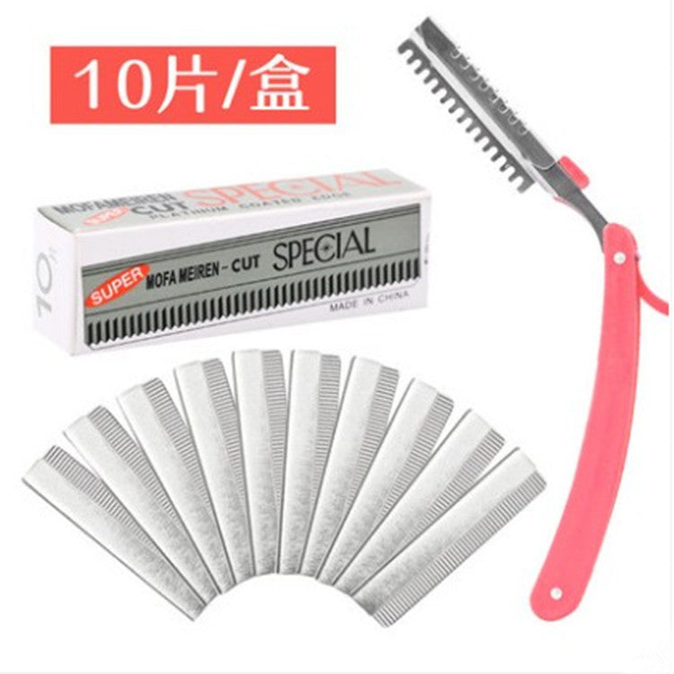 Folding Eyebrow Razor Set with 10 Replacement Blades