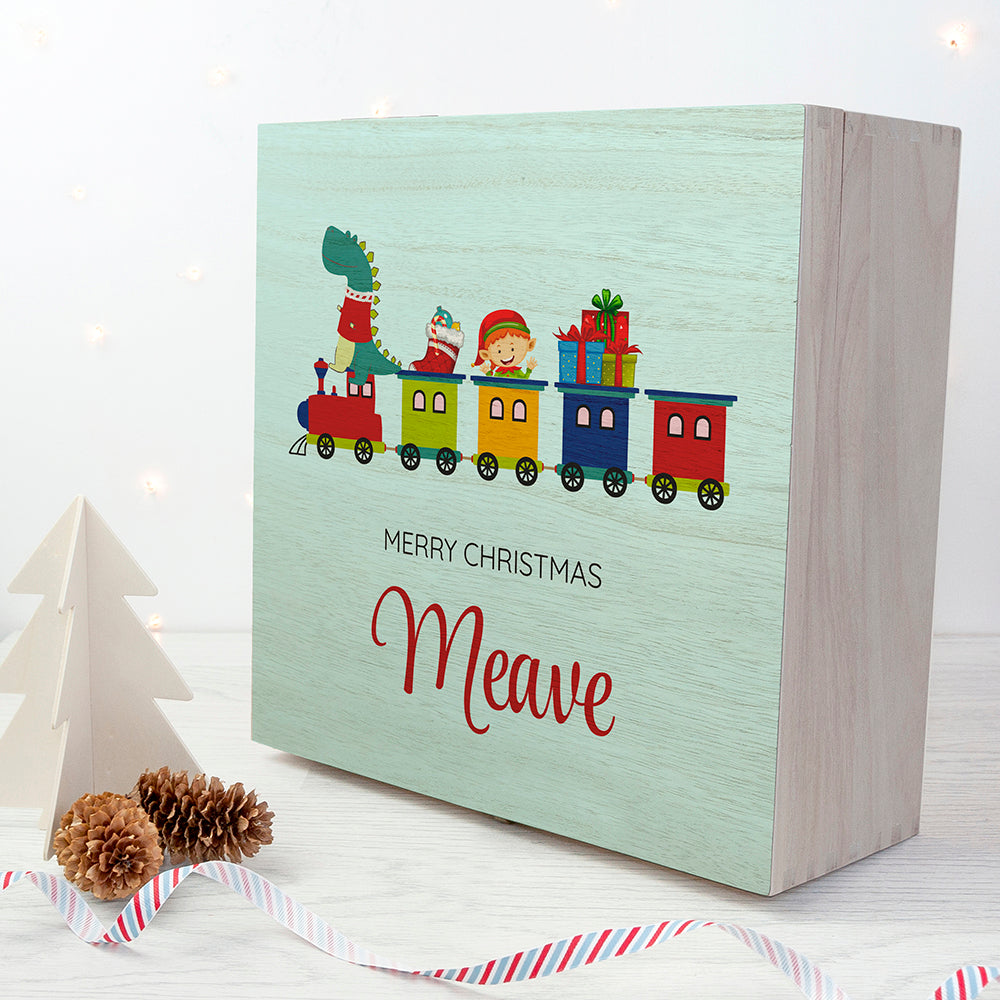 Personalised Christmas Train Keepsake Box