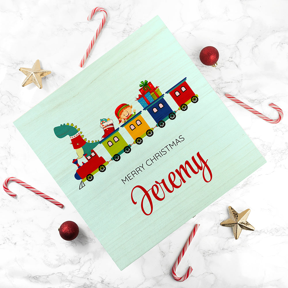 Personalised Christmas Train Keepsake Box